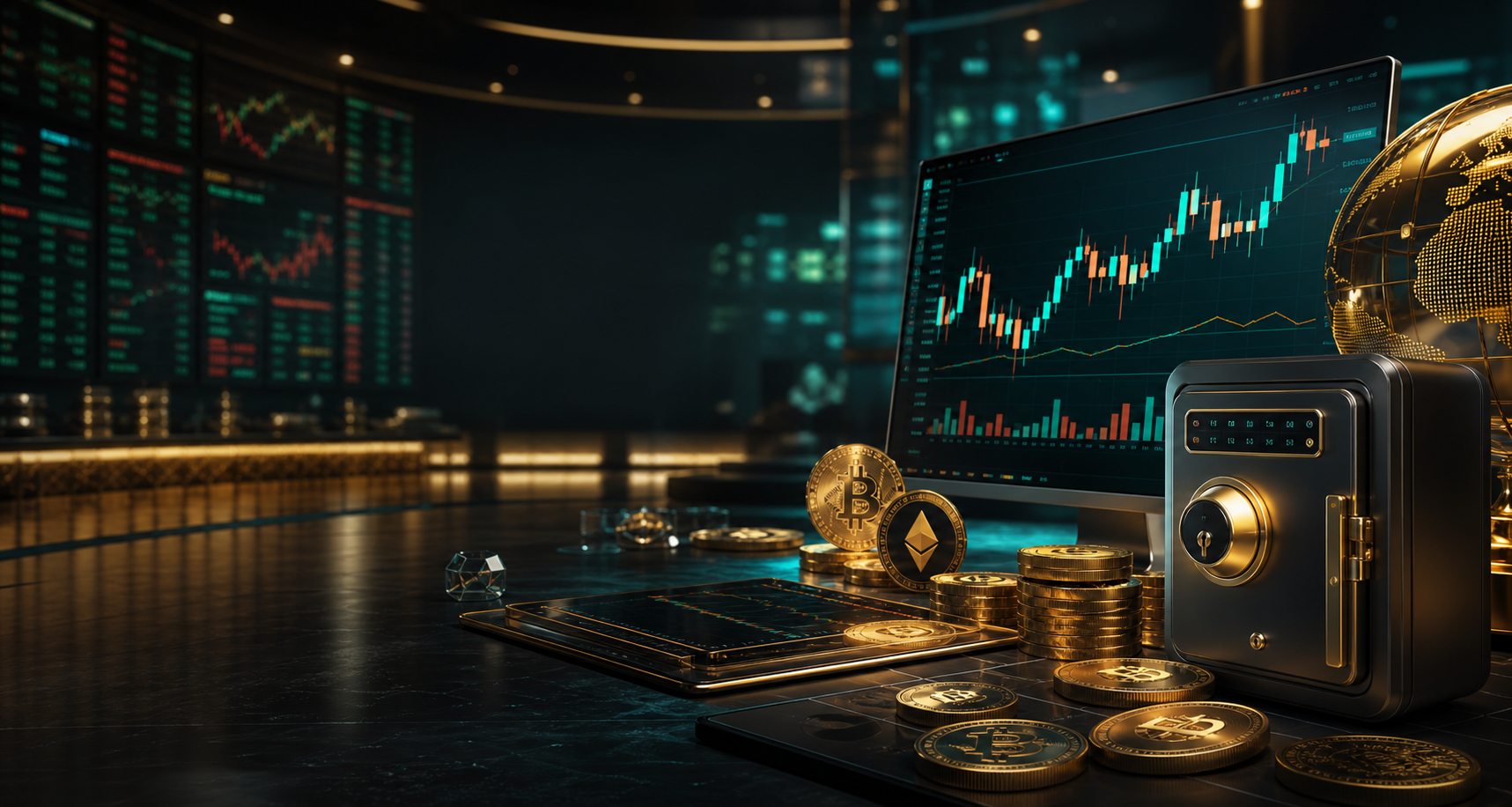 Crypto market dashboard artwork